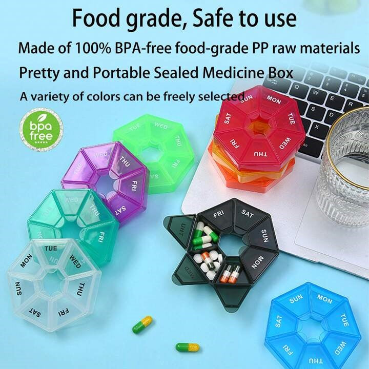 Round Weekly pills box organizer