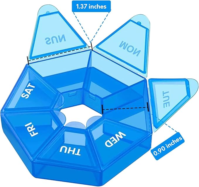 Round Weekly pills box organizer