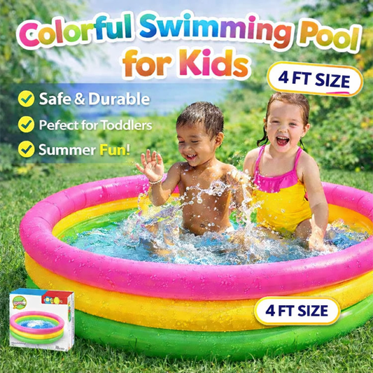 Colorful Inflatable Kids Swimming Pool – Safe & Durable Kids Pool for Summer Fun - 4ft