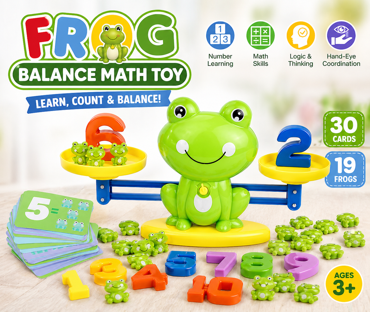 Montessori Frog Balance Game – Interactive Learning Toy for Children