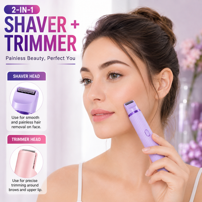 2-in-1 Electric Shaver & Trimmer for Women | Rechargeable Hair Remover