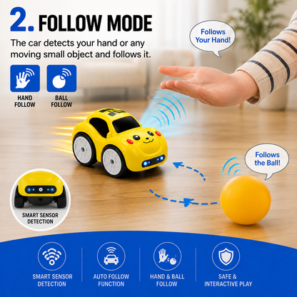 Smart Sensor RC Car – Follow, Escape & Track Mode Toy Car