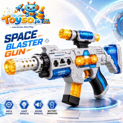Space Blaster Toy Gun with Lights & Sounds | Battery Operated Toy for Kids