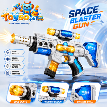 Space Blaster Toy Gun with Lights & Sounds | Battery Operated Toy for Kids
