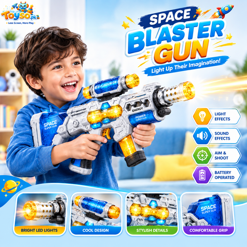 Space Blaster Toy Gun with Lights & Sounds | Battery Operated Toy for Kids