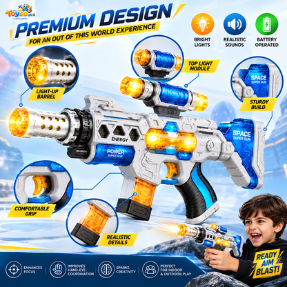 Space Blaster Toy Gun with Lights & Sounds | Battery Operated Toy for Kids