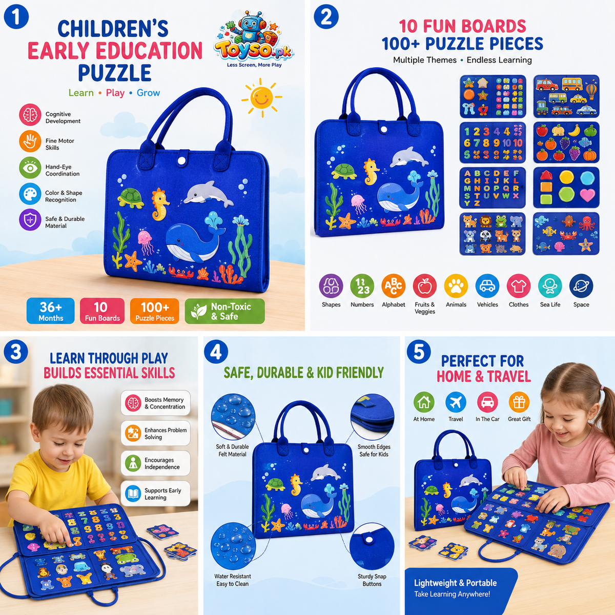 Children's Early Education Puzzle Set | Educational Learning Toy for Kids