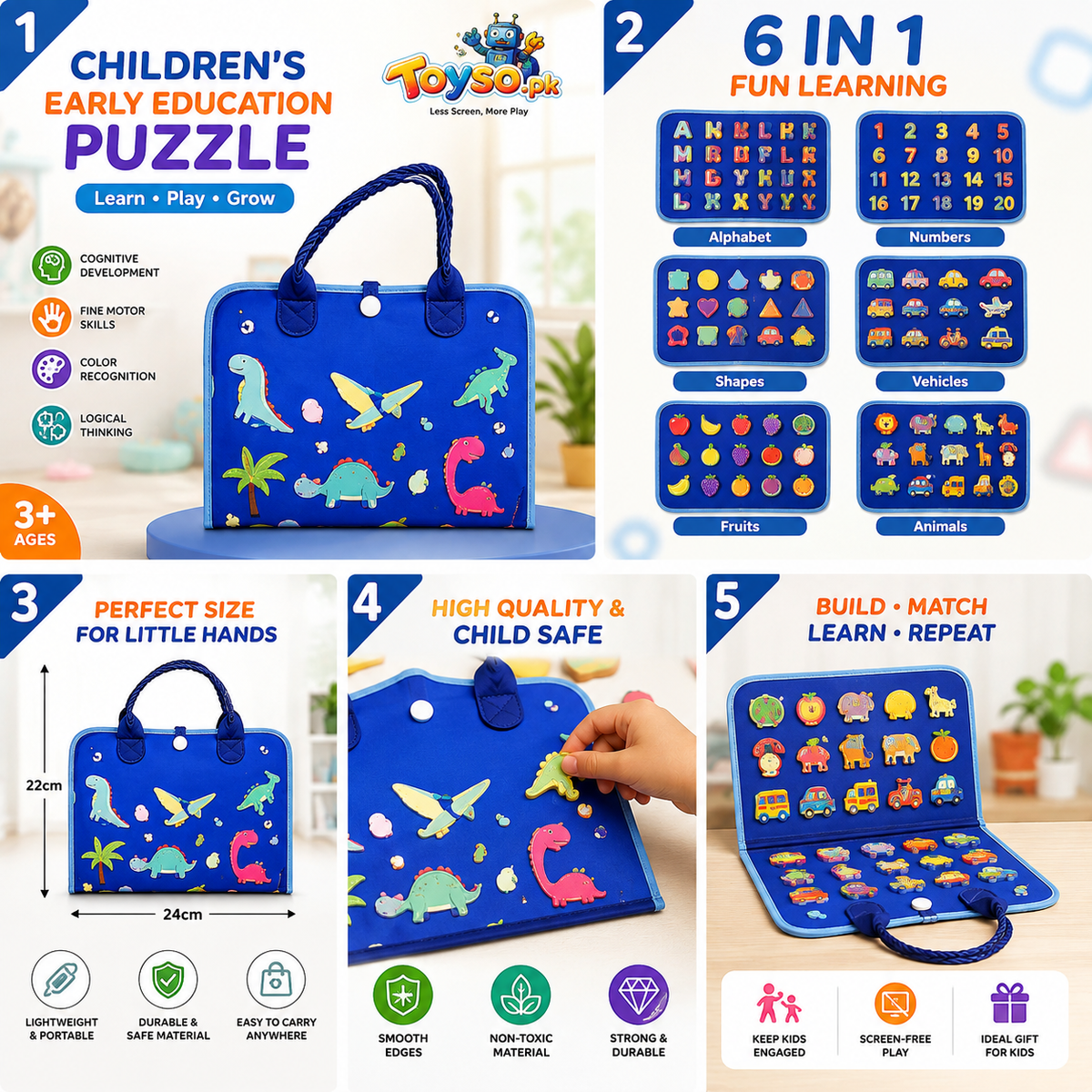 Children's Early Education Puzzle Set | Educational Learning Toy for Kids