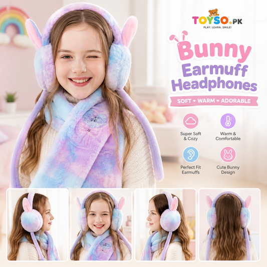 Cute Bunny Ear Warm Earmuffs for Kids | Soft Winter Ear Warmers