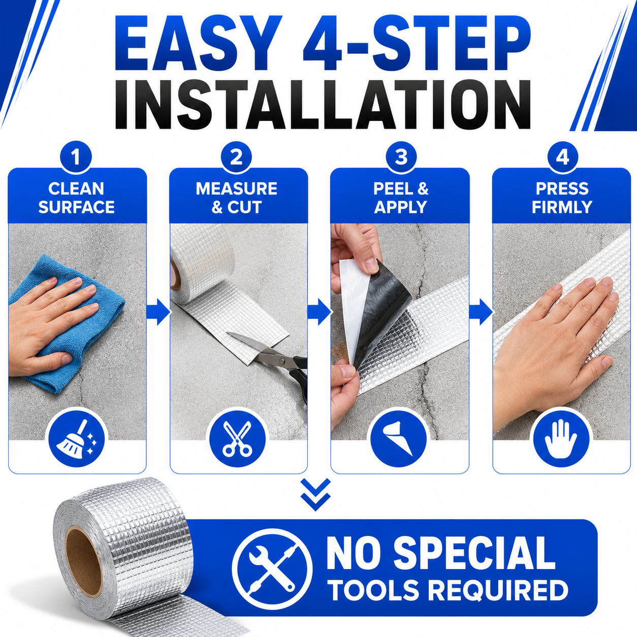 Waterproof Leak Repair Tape 5M | Roof, Pipe & Crack Repair Aluminum Foil Tape