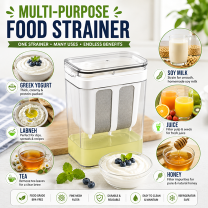 Homemade Greek Yogurt Maker 1100ml | Multipurpose Food Filter Strainer
