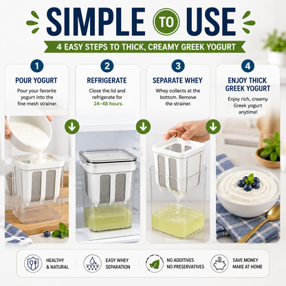 Homemade Greek Yogurt Maker 1100ml | Multipurpose Food Filter Strainer