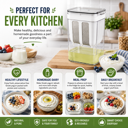Homemade Greek Yogurt Maker 1100ml | Multipurpose Food Filter Strainer