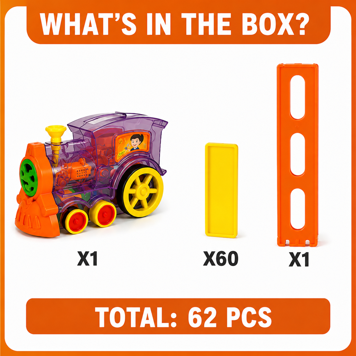 Domino Laying Train Toy Set | Fun Educational Gift for Kids