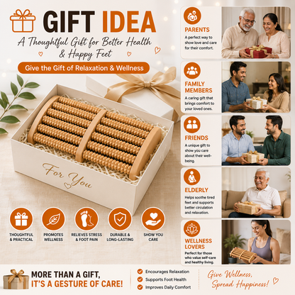 Wooden Foot Massage Roller | Natural Wooden Foot Roller for Daily Relaxation & Comfort