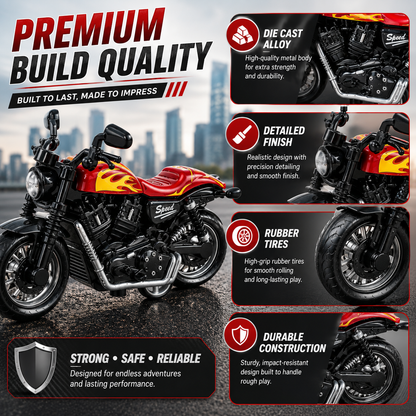 Mini Pull Back Motorcycle Toy | Die Cast Metal Racing Bike