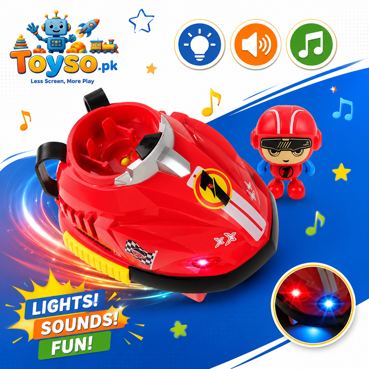 Multiplayer RC Bumper Cars for Kids – 2 Remote Control Cars with Pop-Up Drivers, Lights & Sounds