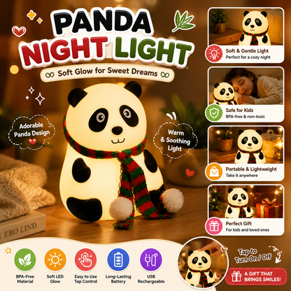 Panda Night Light – Soft LED Rechargeable Lamp for Kids Bedroom