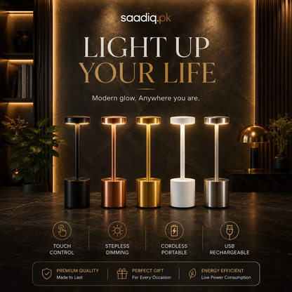 Modern Rechargeable Table Lamp – Touch Control LED Night Light with Stepless Dimming