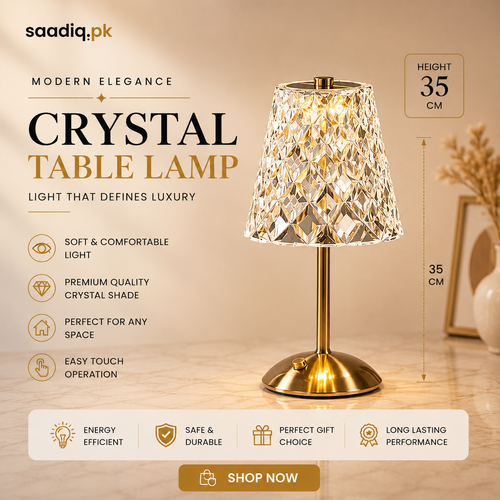 Luxury crystal LED touch table lamp - Saadiq.pk Pakistan