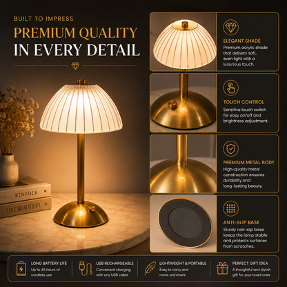 Umbrella Table Lamp – Modern Rechargeable LED Touch Lamp