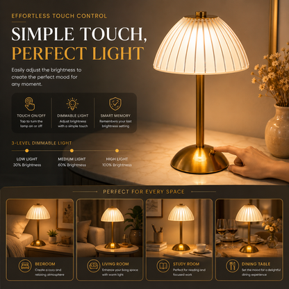 Umbrella Table Lamp – Modern Rechargeable LED Touch Lamp