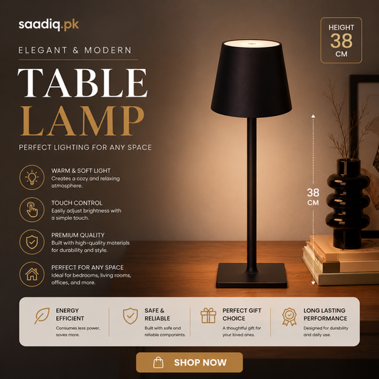 Modern Table Lamp – Elegant LED Touch Lamp for Bedroom & Living Room