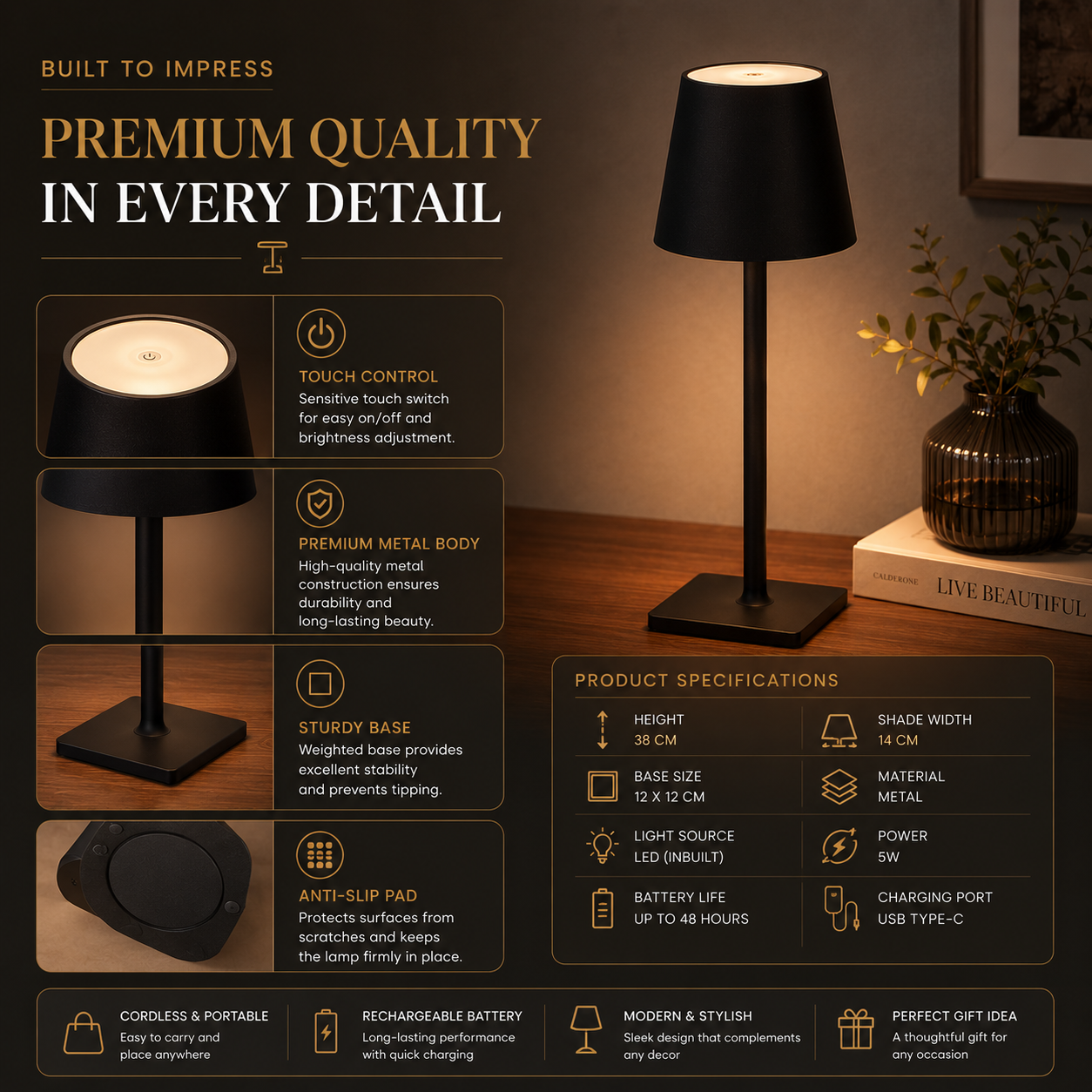 Modern decorative touch lamp - buy in Pakistan