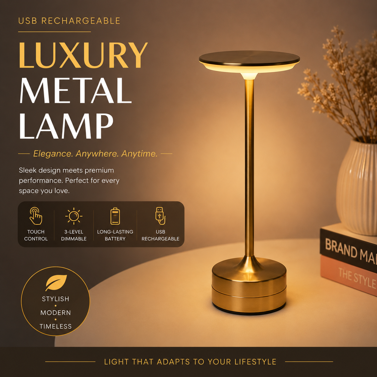 Touch dimmable metal LED lamp - buy in Pakistan