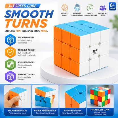 3×3 Speed Cube Puzzle – Smooth Turning Stickerless Magic Cube