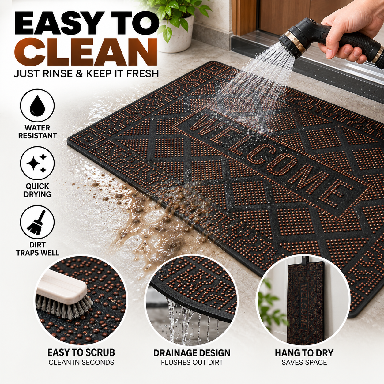 Welcome Door Mat | Anti-Slip Indoor & Outdoor Floor Mat