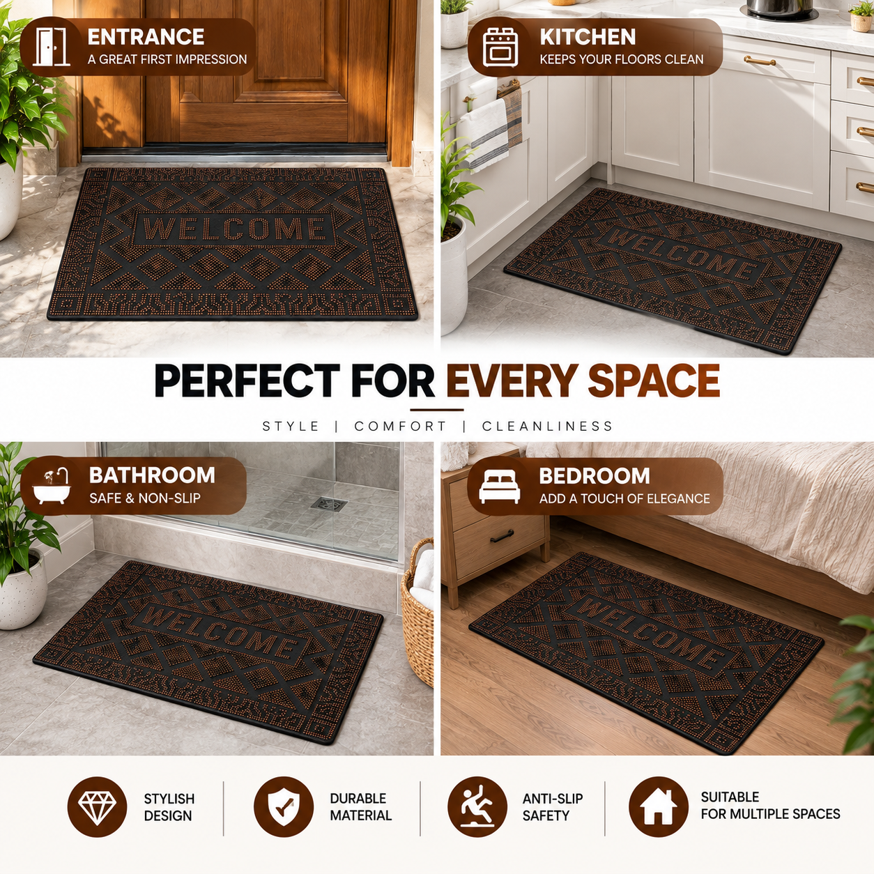 Welcome Door Mat | Anti-Slip Indoor & Outdoor Floor Mat