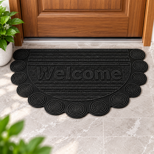 Welcome Door Mat with Raised Dot Design | Anti-Slip Floor Mat