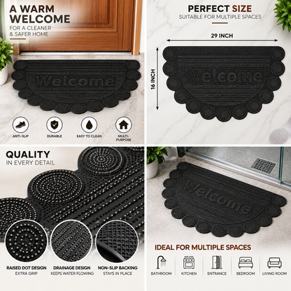 Welcome Door Mat with Raised Dot Design | Anti-Slip Floor Mat