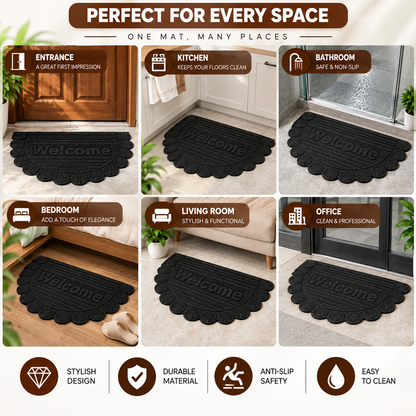 Welcome Door Mat with Raised Dot Design | Anti-Slip Floor Mat