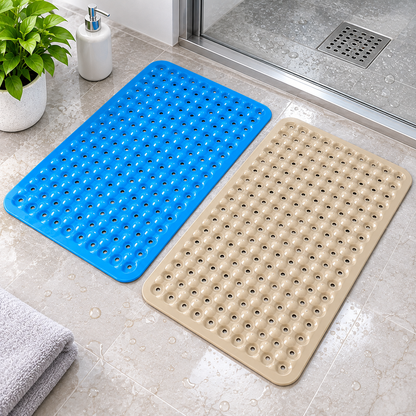 2PC Anti-Slip Bath Mat with Suction Cups | Drainage Shower & Bathroom Mat