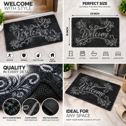 2PC Welcome Floor Mat | Soft Non-Slip Door Mat for Home & Entrance