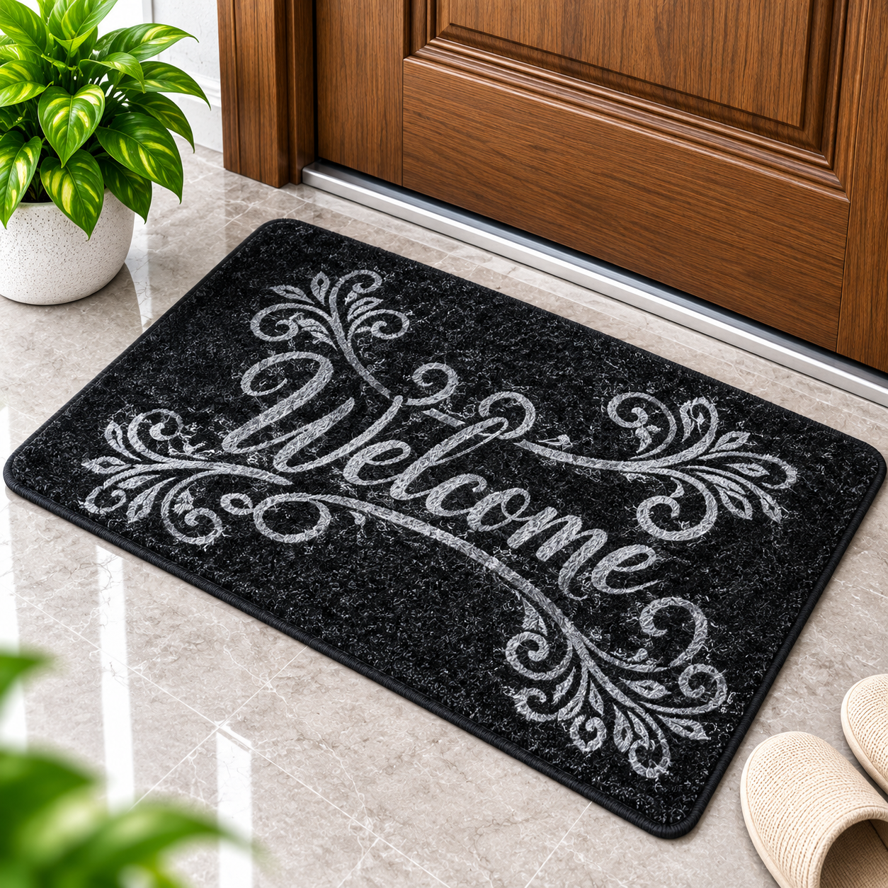 2PC Welcome Floor Mat | Soft Non-Slip Door Mat for Home & Entrance