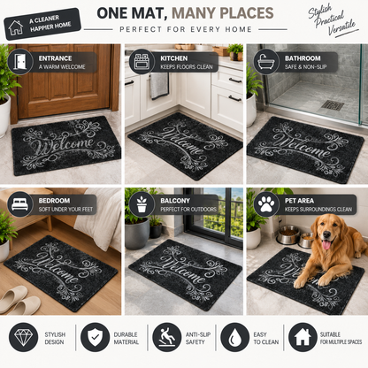 2PC Welcome Floor Mat | Soft Non-Slip Door Mat for Home & Entrance