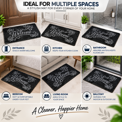 2PC Welcome Floor Mat | Soft Non-Slip Door Mat for Home & Entrance
