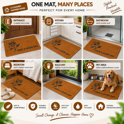 2PC Soft Non-Slip Entrance & Floor Mat | Have a Good Day Door Mat