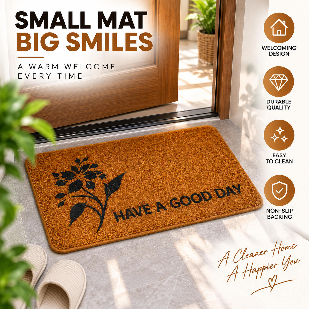 2PC Soft Non-Slip Entrance & Floor Mat | Have a Good Day Door Mat