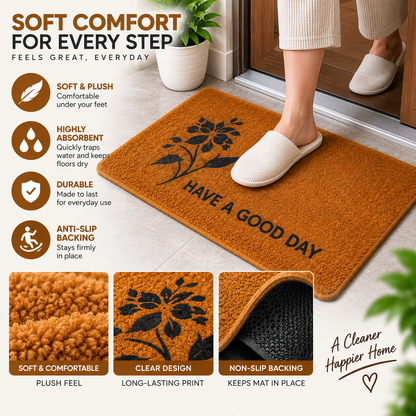 2PC Soft Non-Slip Entrance & Floor Mat | Have a Good Day Door Mat
