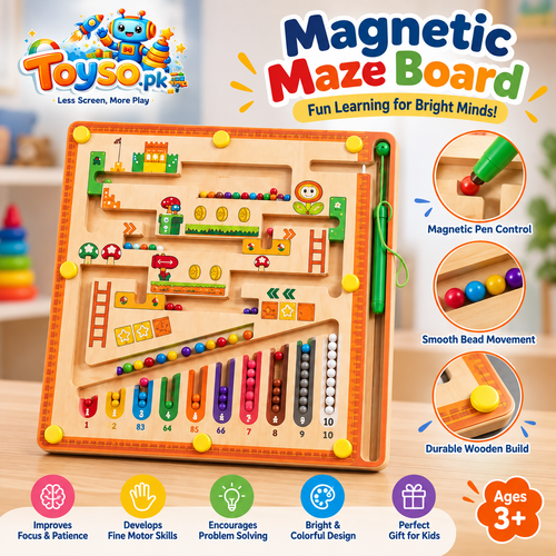 Magnetic Bead Counting Maze | Educational Math & Fine Motor Skills Learning Toy