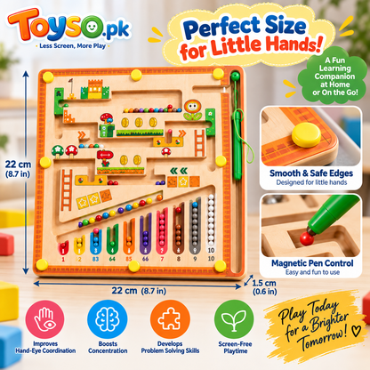 Magnetic Bead Counting Maze | Educational Math & Fine Motor Skills Learning Toy