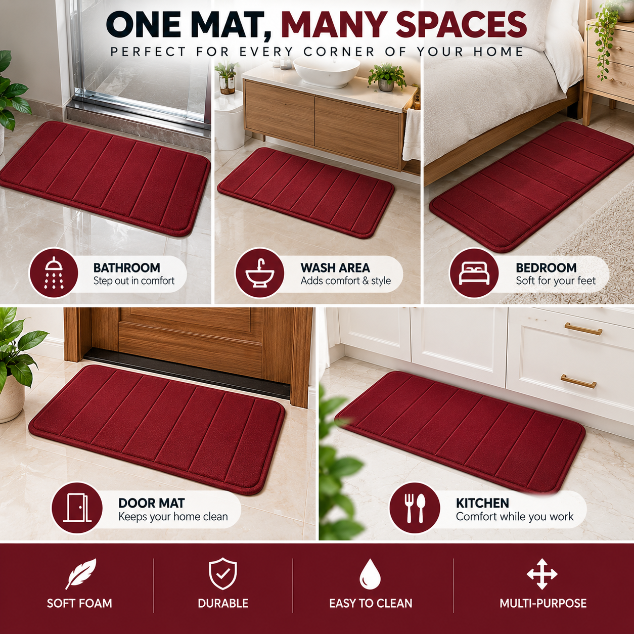 Multi-Purpose Foam Mat 30 × 20 Inch | Soft & Durable Floor Mat