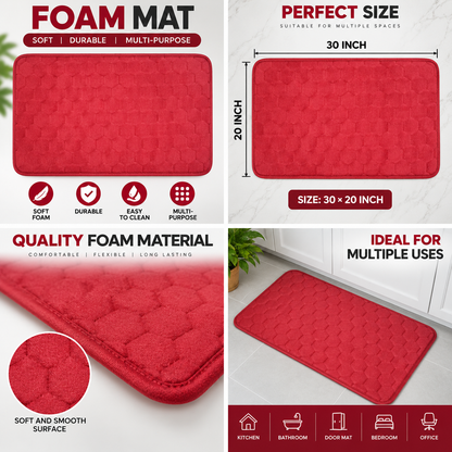 Soft Foam Floor Mat 30 × 20 Inch | Multi-Purpose Kitchen & Bathroom Mat