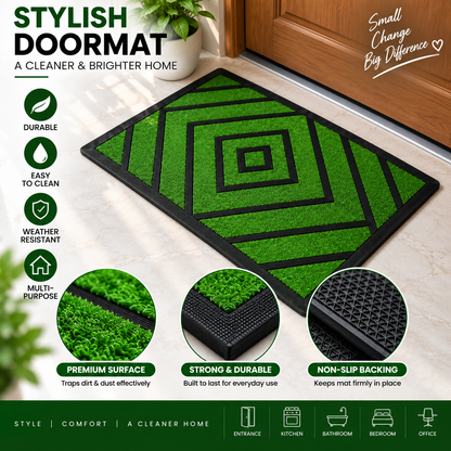 2PC Stylish Door Mat 30 × 18 Inch | Non-Slip Outdoor & Indoor Floor Mat