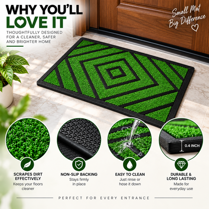 2PC Stylish Door Mat 30 × 18 Inch | Non-Slip Outdoor & Indoor Floor Mat