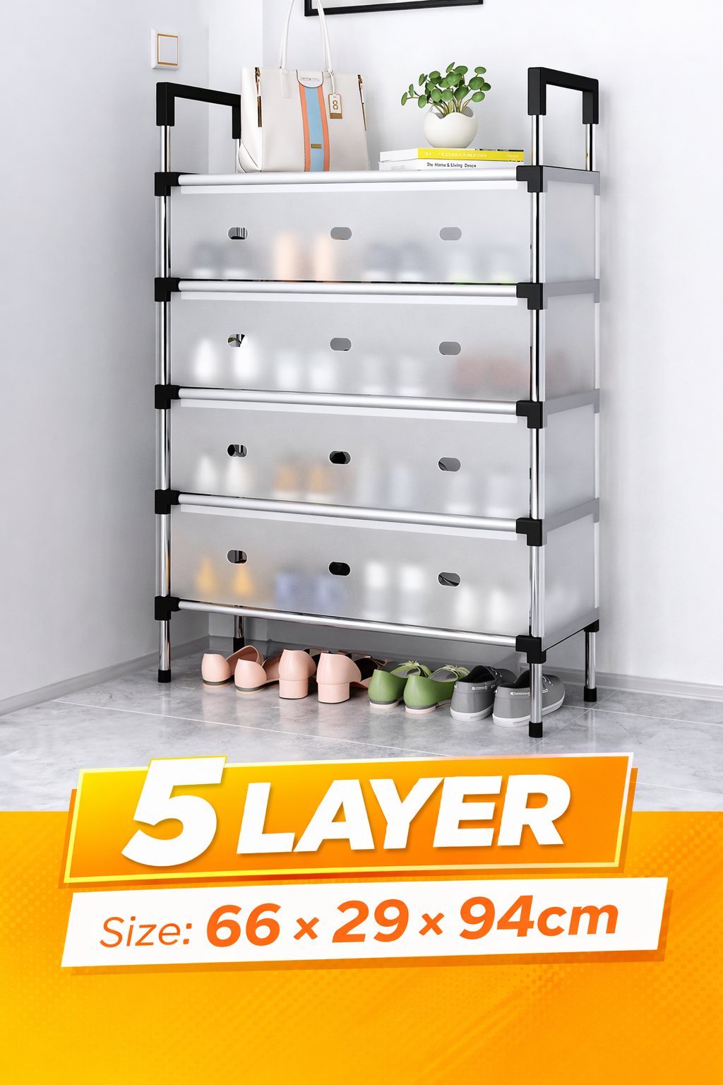 Dustproof Shoe Rack Organizer | 5/6/7 Layer Waterproof Shoe Stand | Space-Saving Storage Shelf for Home